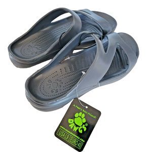 Dawgs Womens Comfort Z Sandals Size 9 Soft Footbed Slip On Design Gray